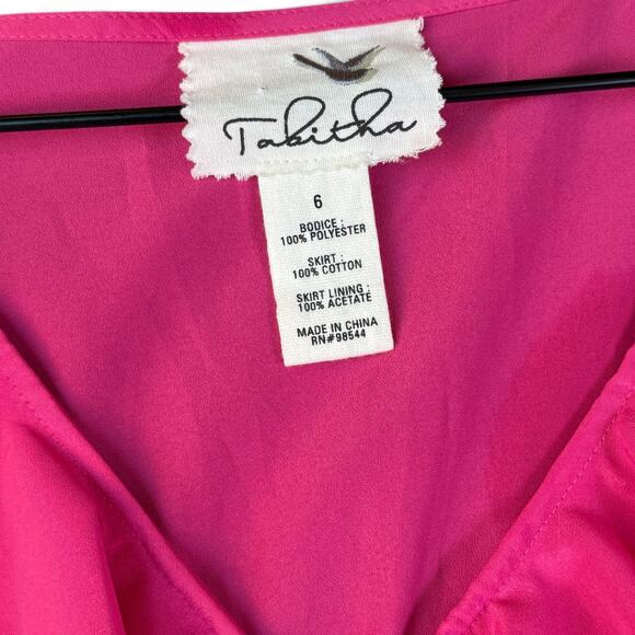 Anthropologie Tabitha Great Escape Sheath Dress Pink Black Zip‎ Ruffle Floral 6 - Picture 3 of 6